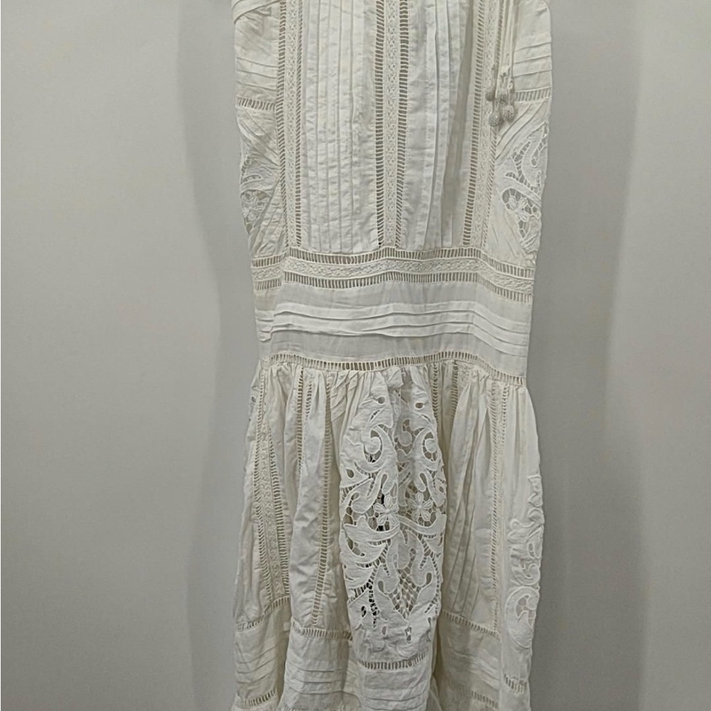FARM Rio White Lace Midi Dress